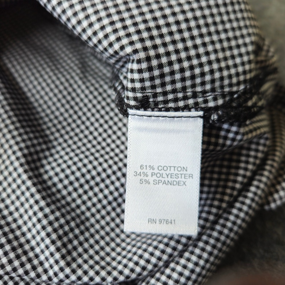 J. Jill Micro Gingham Black/White Tunic Button Front Size M Lagenlook Office EUC - Picture 5 of 11